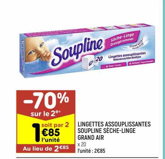 lingettes assouplissantes soupline sèche-linge grand air