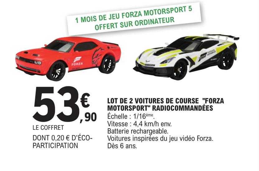 lot de 2 voitures de course "forza motorsport" radiocommandées