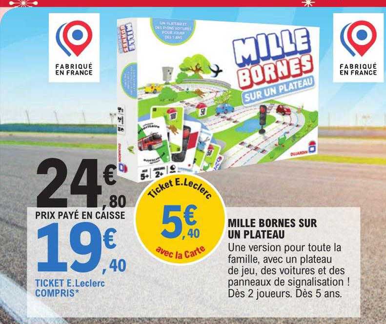 mille bornes sur un plateau