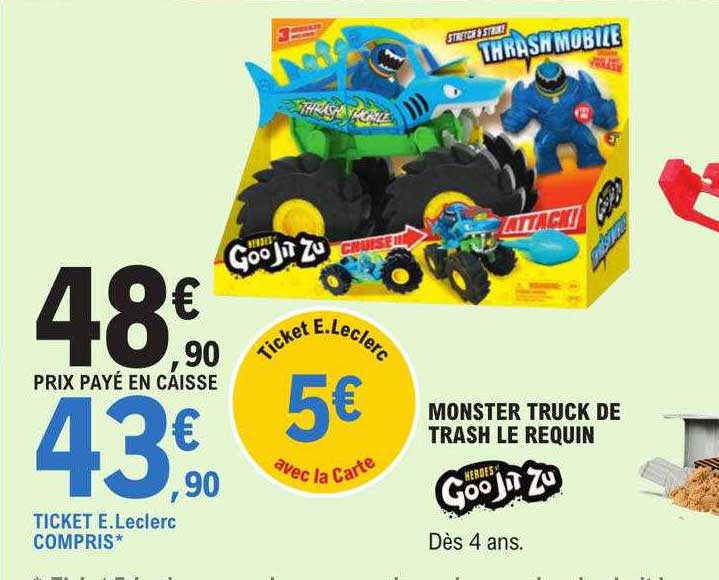 monster truck de trash le requin