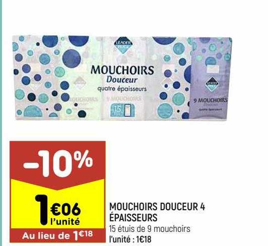 mouchoirs douceur 4 épaisseurs