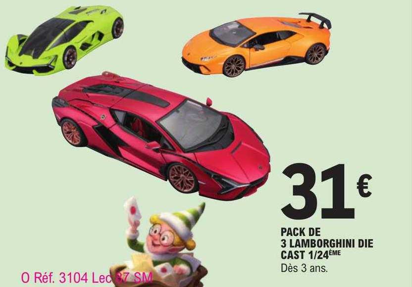pack de 3 lamborghini die cast 1-24ème