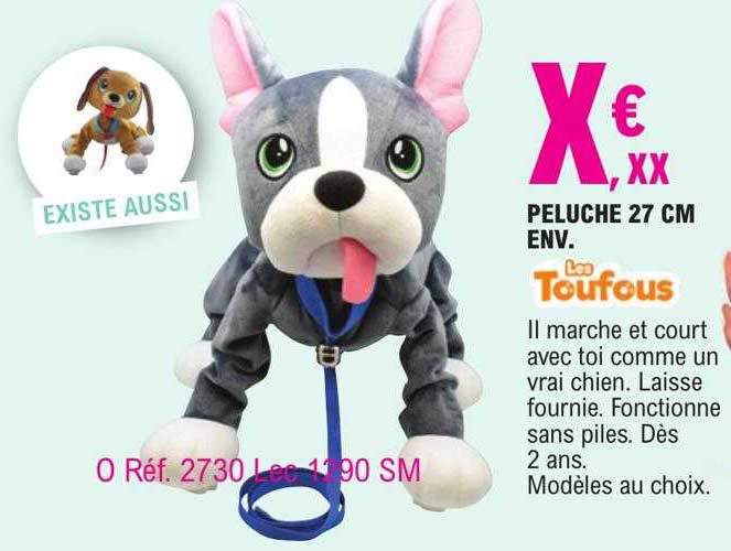 peluche 27 cm env. les toufous