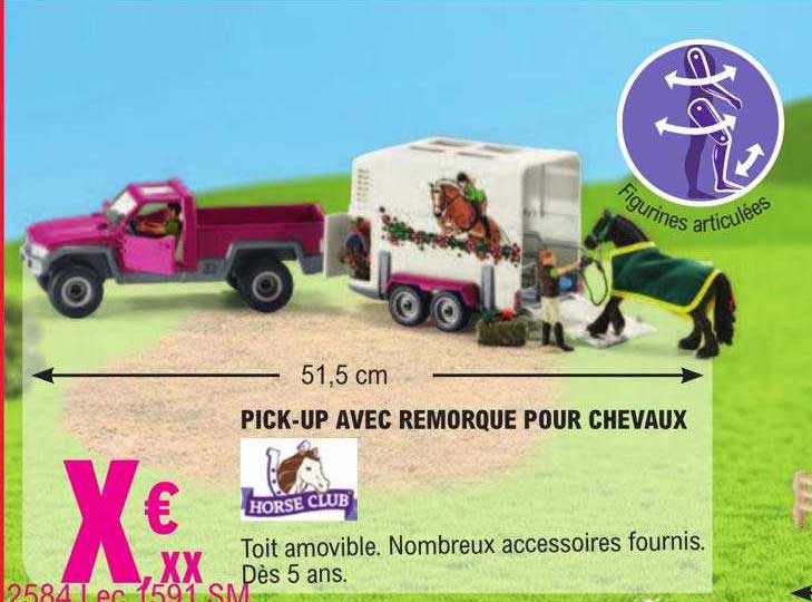 pick-up avec remorque pour chevaux horse club