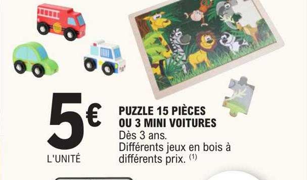 Puzzle 15 Pièces Ou 3 Mini Voitures