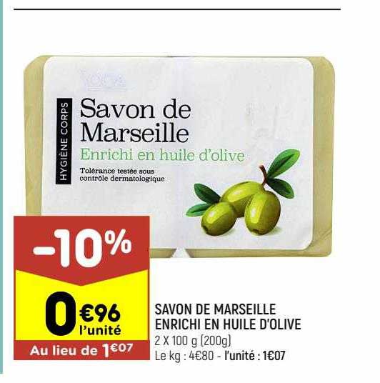 savon de marseille enrichi en huile d'olive