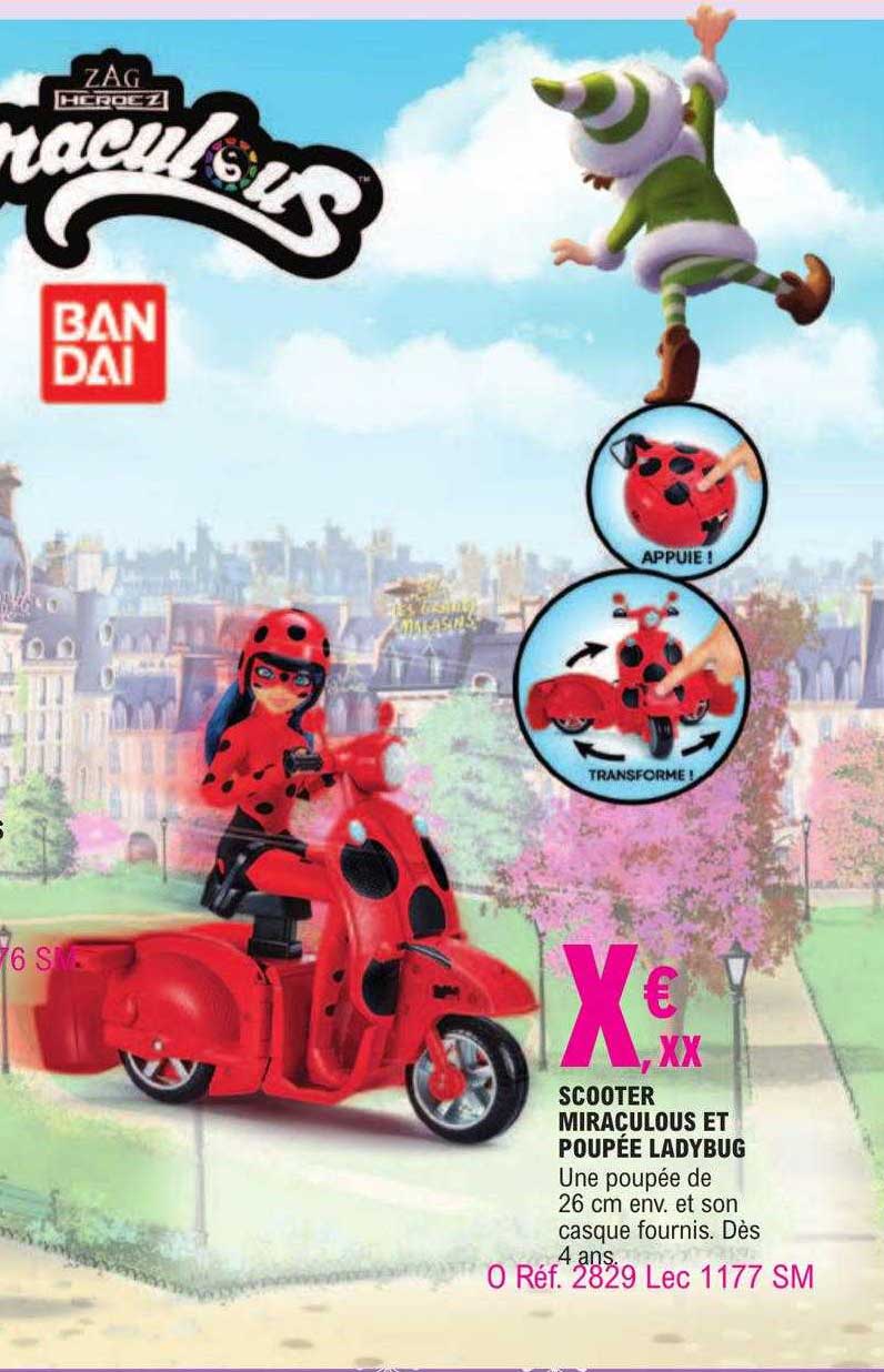 scooter miraculous et poupée ladybug