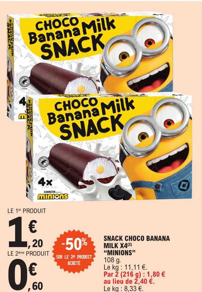 snack choco banana milk x4 "minions"