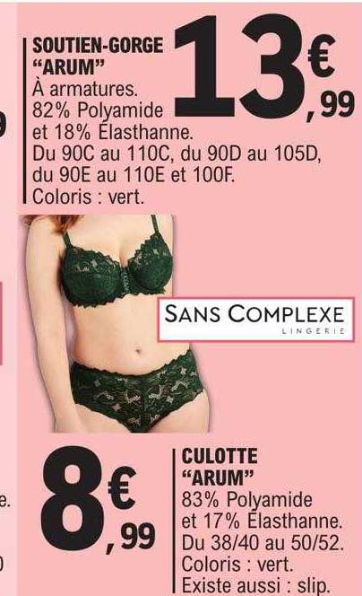 Soutien-gorge "arum", Culotte "arum" Sans Complexe