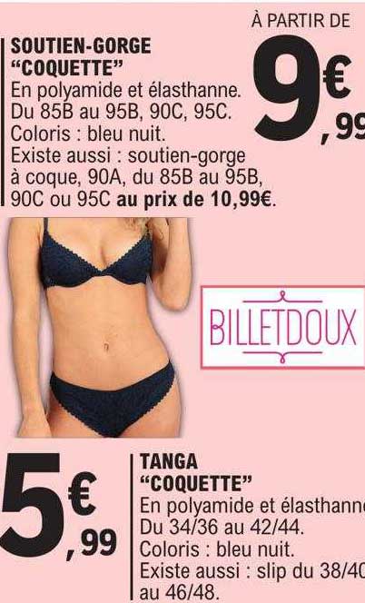 soutien-gorge "coquette", tanga "coquette"