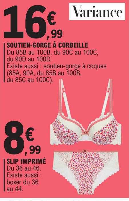 soutien-gorge à corbeille variance, slip imprimé