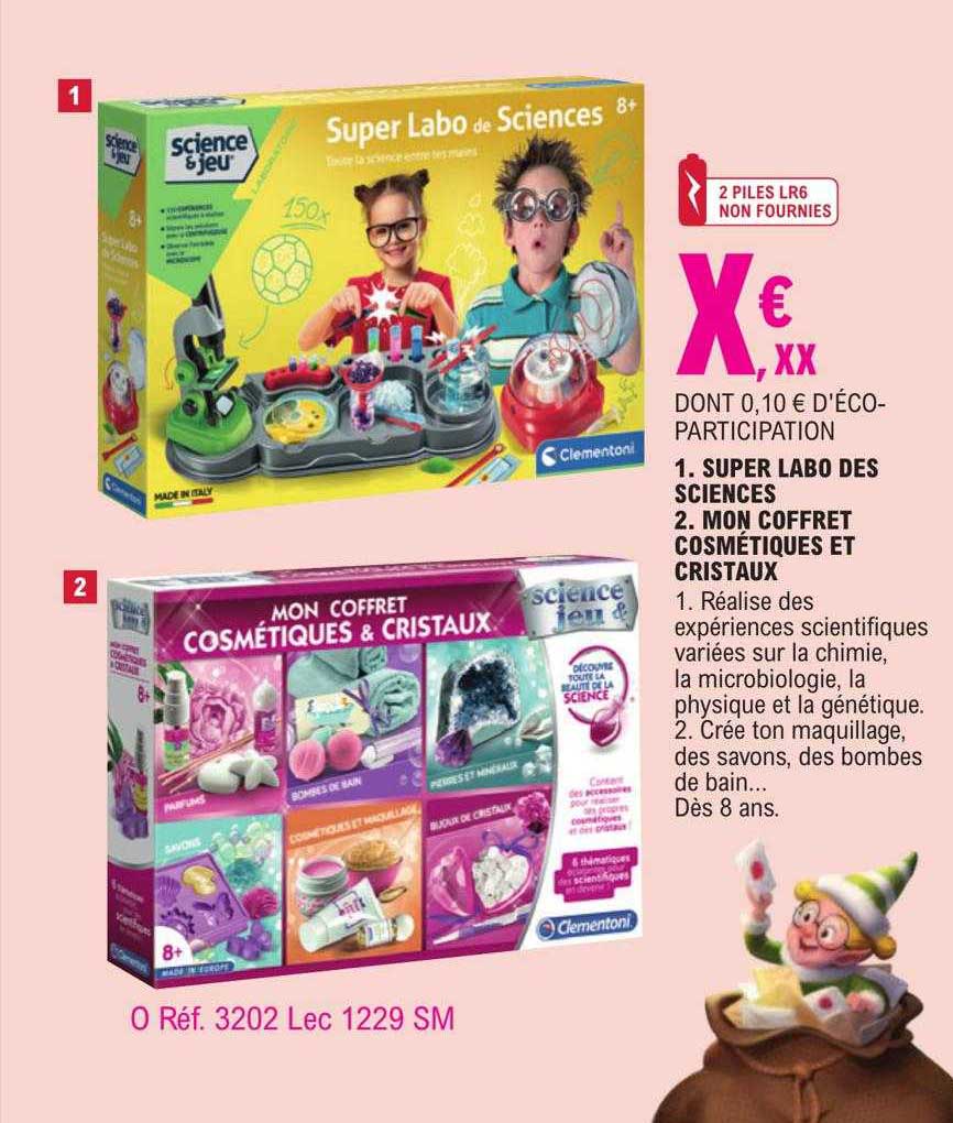 super labo des sciences, mon coffret cosmétiques et cristaux