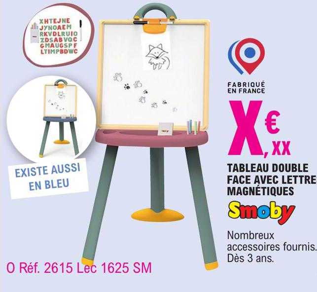 Tableau Double Face Avec Lettre Magnétiques Smoby