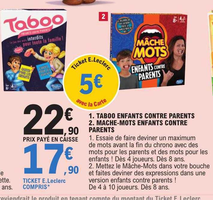 taboo enfants contre parents, mache-mots enfants contre parents