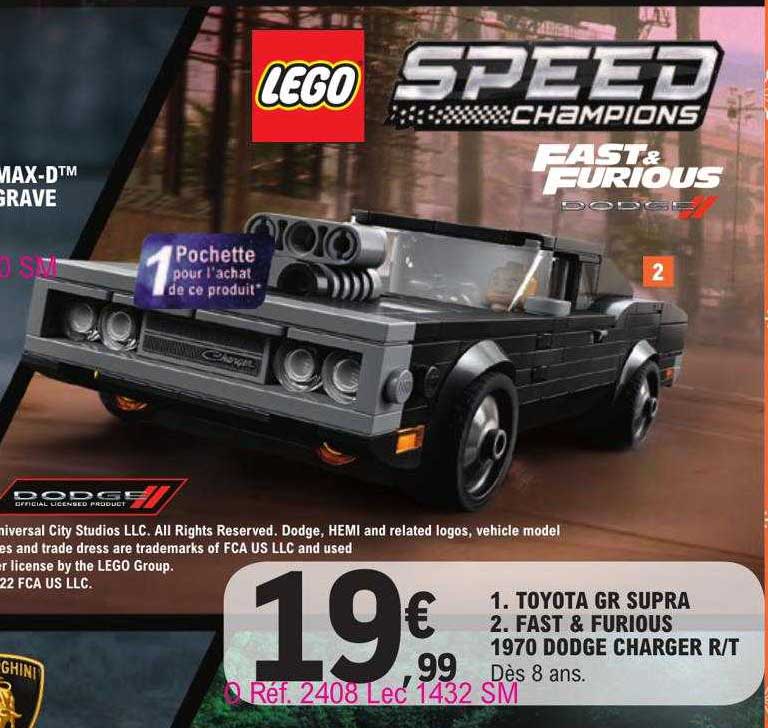 Toyota Gr Supra, Fast & Furious 1970 Dodge Charger R-t Lego Speed Champions