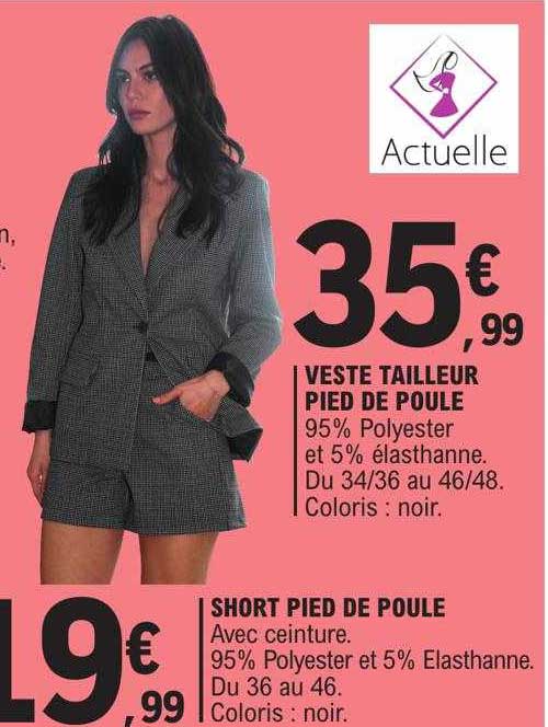 Veste Tailleur Pied De Poule, Short Pied De Poule