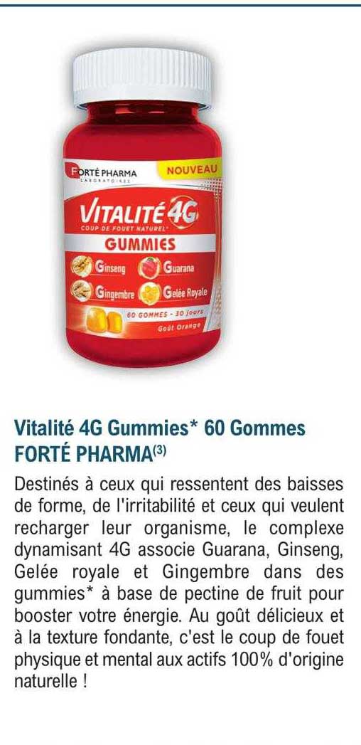 vitalité 4g gummies 60 gommes forté pharma