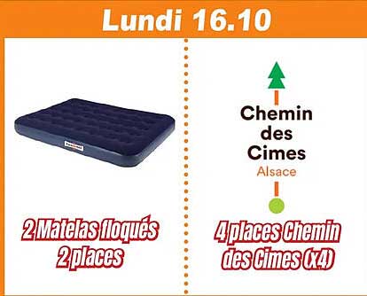2 matelas floqués 2 places, 4 places chemin des cimes (x4)