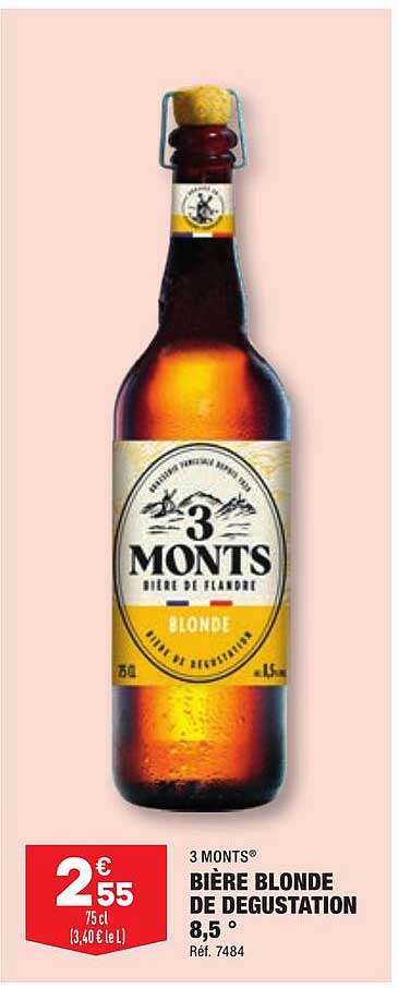 3 monts bière blonde de degustation 8,5 °