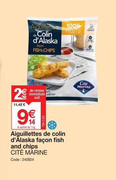 aiguillettes de colin d'alaska façon fish and chips cité marine
