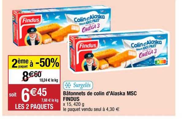 Bâtonnets De Colin D'alaska Msc Findus