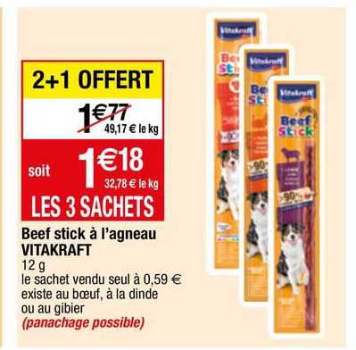 beef stick à l'agneau vitakraft