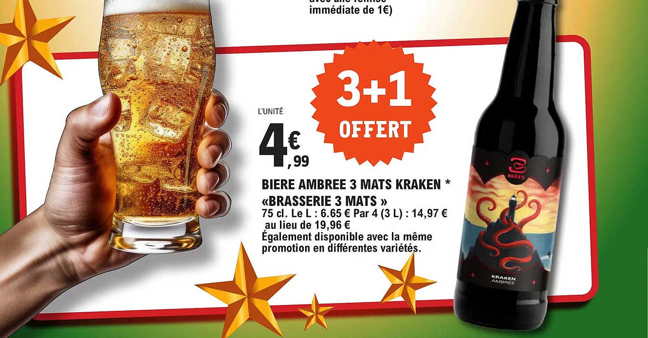 bière ambrée 3 mats kraken "brasserie 3 mats"