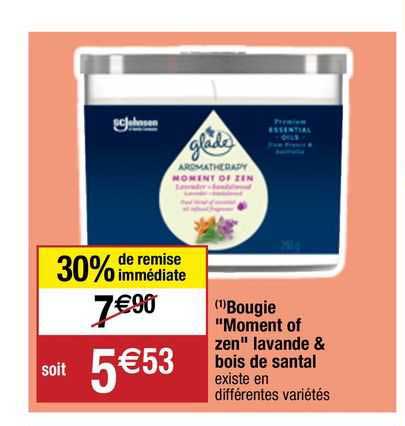 Bougie "moment Of Zen" Lavande & Bois De Santal