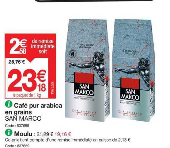 Café Pur Arabica En Grains San Marco