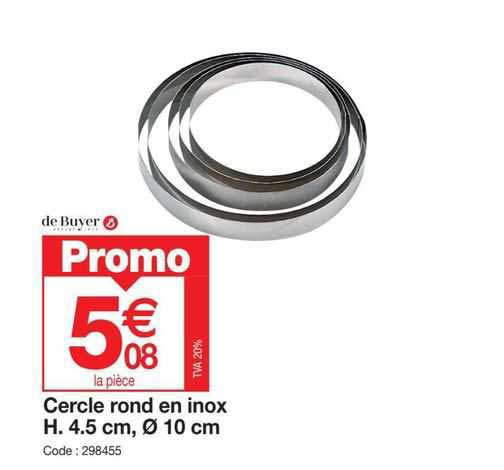 cercle rond en inox h. 4.5 cm ø 10 cm