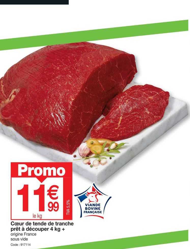 coeur de tende de tranche prêt à découper