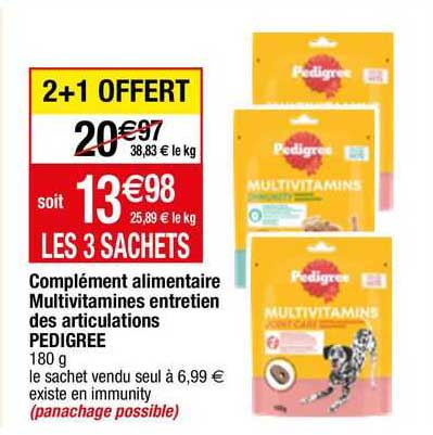 complément alimentaire multivitamines entretien des articulations pedigree