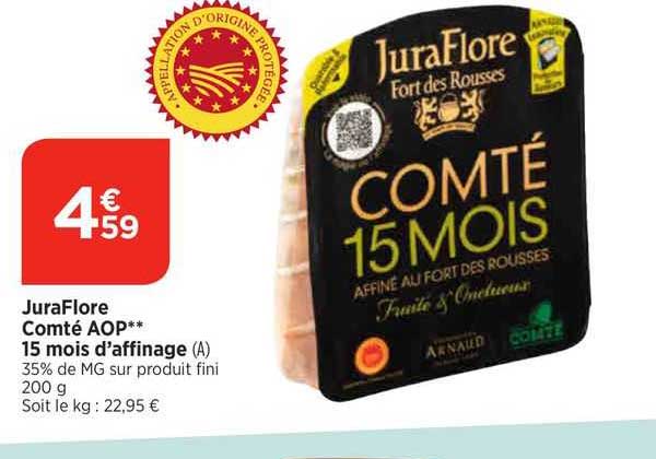 comté aop 15 mois d'affinage juraFlore