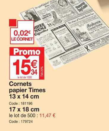 cornets papier times
