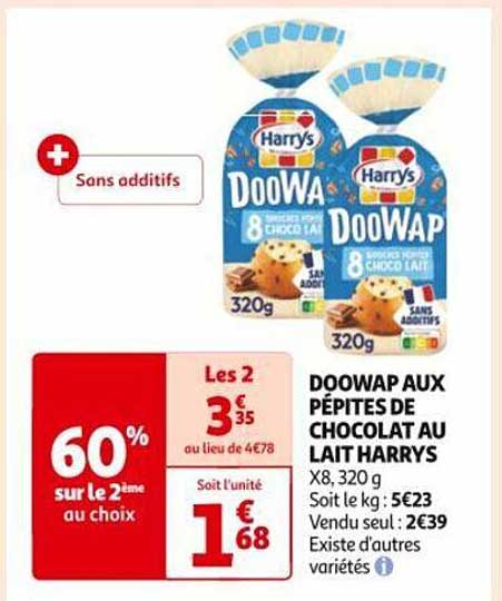 doowap aux pétites de chocolat au lait harrys