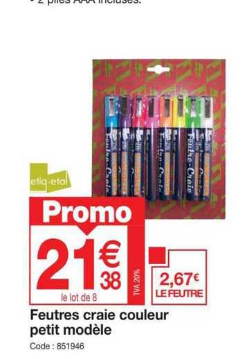 Feutres Craie Couleur Petit Modèle