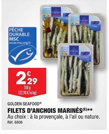 filets d'anchois marinés golden seafood