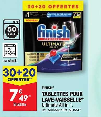 finish tablettes pour lave-vaisselle