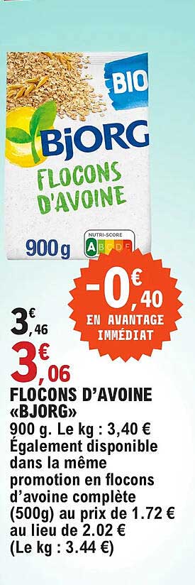 Flocons D'avoine «bjorg»