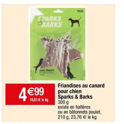 friandises au canard pour chien sparks & barks