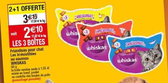 Friandises Pour Chat Les Irrésistibles Au Saumon Whiskas