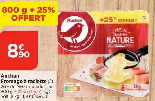 Fromage à Raclette Auchan