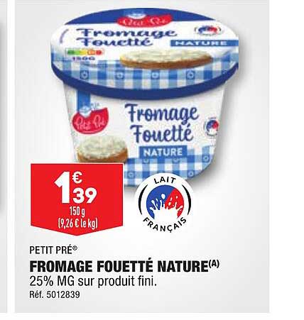 fromage fouetté nature petit pré