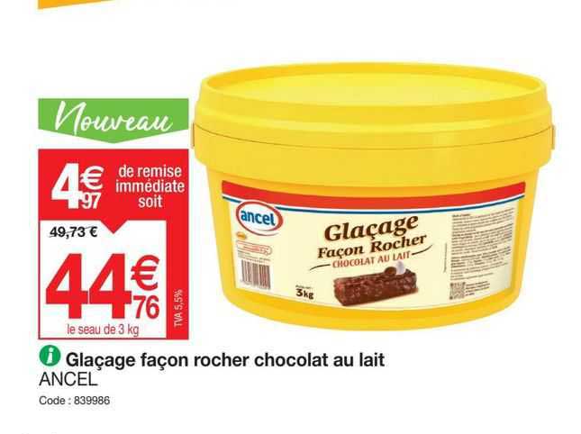 glaçage façon rocher chocolat au lait ancel
