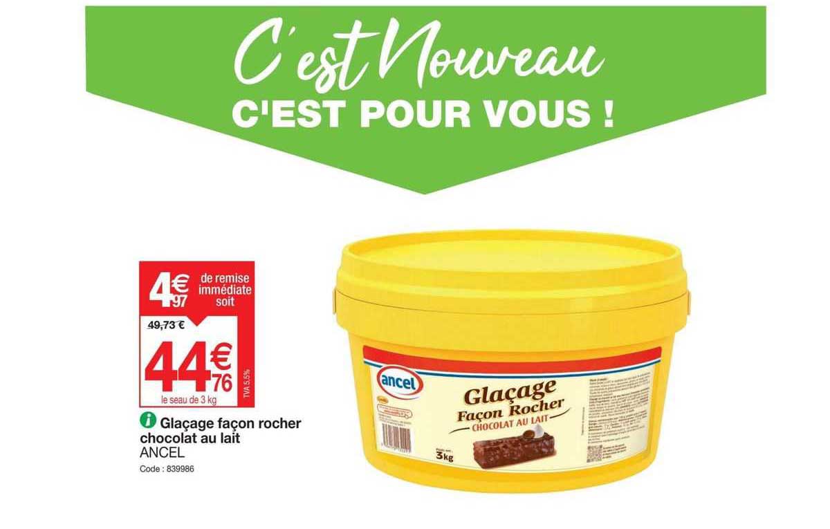 glaçage façon rocher chocolat au lait ancel