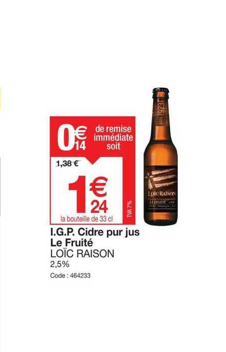 i.g.p. cidre pur jus le fruité loïc raison