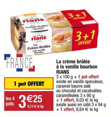 la crème brûlée à la vanille bourbon rians