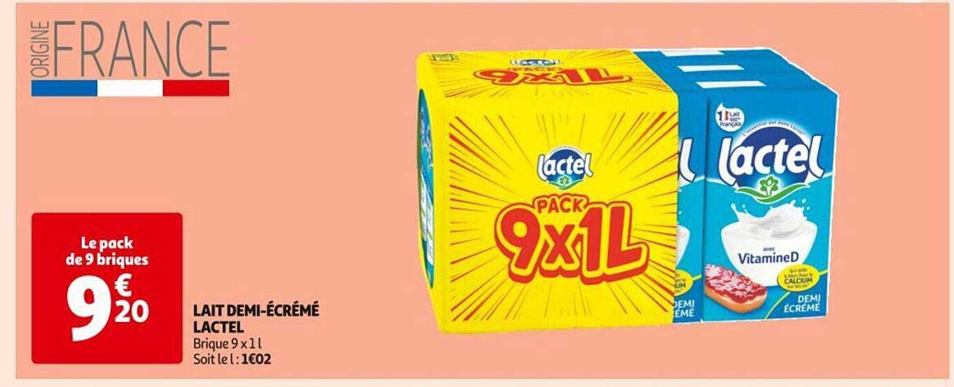 lait demi-écrémé lactel