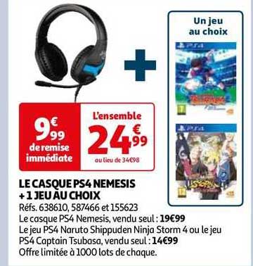 Le Casque Ps4 Nemesis + 1 Jeu Au Choix