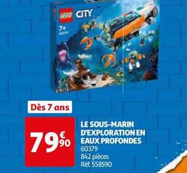 le sous-marin d'exploration en eaux profondes lego city